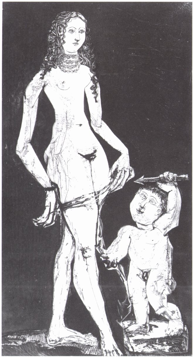 Пабло Пикассо. Венера и Амур (по Кранаху). 1949/1951. Гравюра на металле Пабло Пикассо. Венера и Амур (по Кранаху). 1949/1951. Гравюра на металле