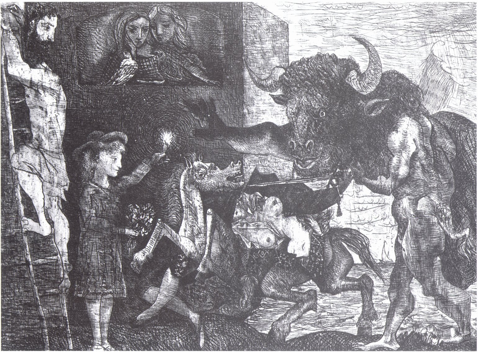 Пабло Пикассо. Минотавромахия. 1935. Офорт Пабло Пикассо. Минотавромахия. 1935. Офорт