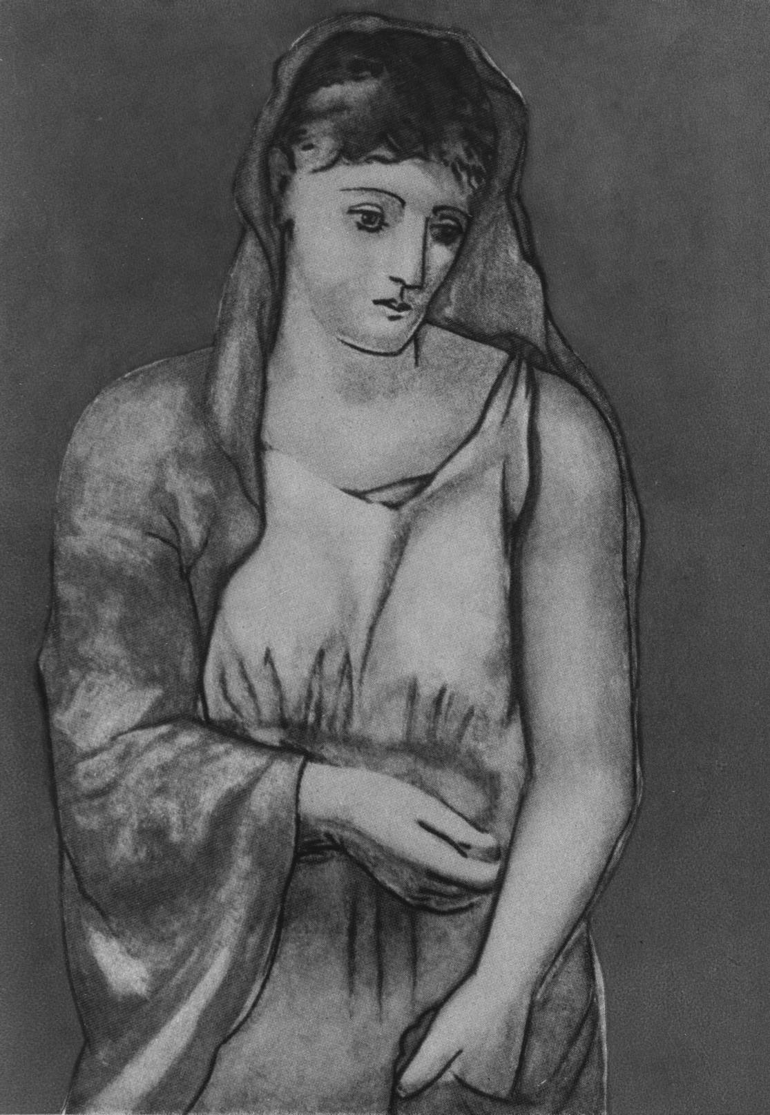 Женщина в голубой шали. 1923 Женщина в голубой шали. 1923