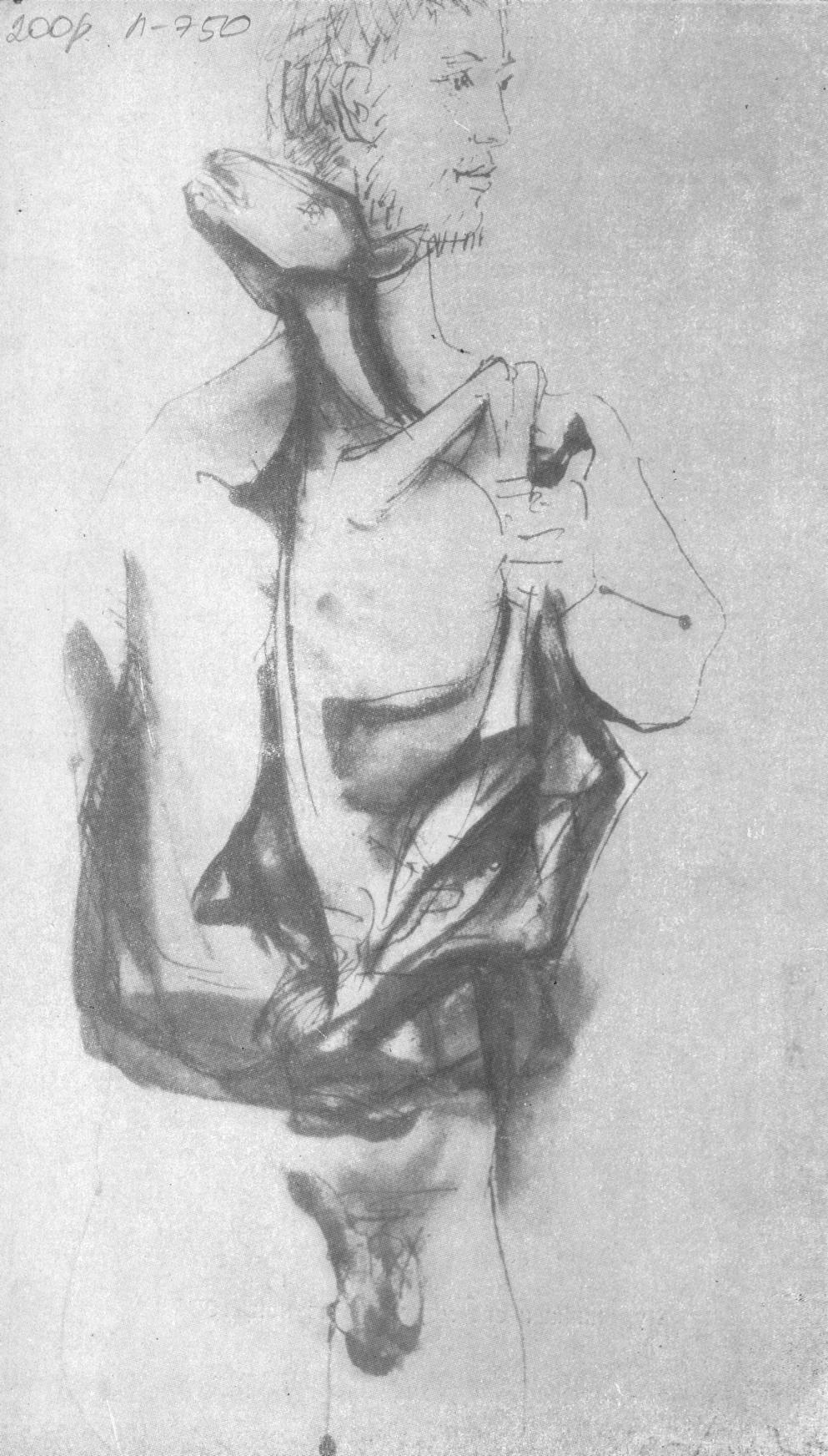 Человек с ягненком. Рисунок. 1942 Человек с ягненком. Рисунок. 1942